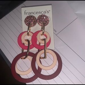 NWT FRANCESCAS PINK LOOP EARRINGS